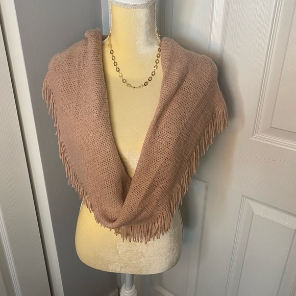 NWT Pink Fringed Infinity Scarf by INC - Picture 3 of 5